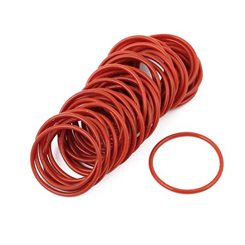 sourcing map 50Stk Rot 23mm x 1.5mm Silikon Gummi Dichtung O Ring Abdichtung Hitze Beständig de von uxcell