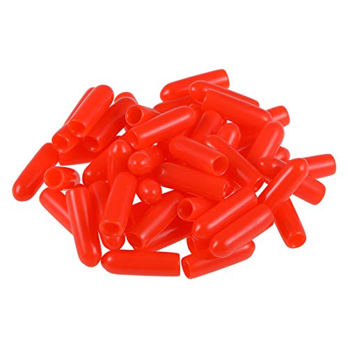 sourcing map 50 Stück Gummi Endkappen 3mm Innendurchm. Gummikappen Runde Schutzkappen Gummi Abdeckung Stopfen Möbelgleiter Bolzen Gewindeschutz für Schrauben Rohr Stuhlbeine, Rot von sourcing map