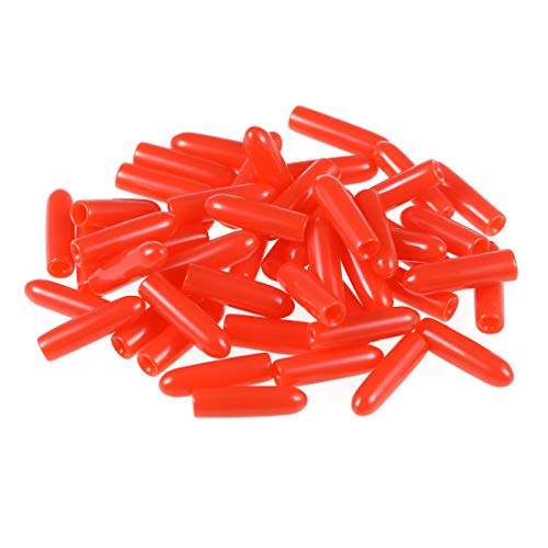 sourcing map 50 Stück Gummi Endkappen 2mm Innendurchm. Gummikappen Runde Schutzkappen Gummi Abdeckung Stopfen Möbelgleiter Bolzen Gewindeschutz für Schrauben Rohr Stuhlbeine, Rot von sourcing map