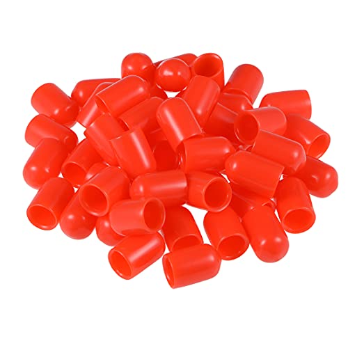 sourcing map 50 Stück Gummi Endkappen 8mm Innendurchm. Gummikappen Runde Schutzkappen Gummi Abdeckung Stopfen Möbelgleiter Bolzen Gewindeschutz für Schrauben Rohr Stuhlbeine, Rot von sourcing map