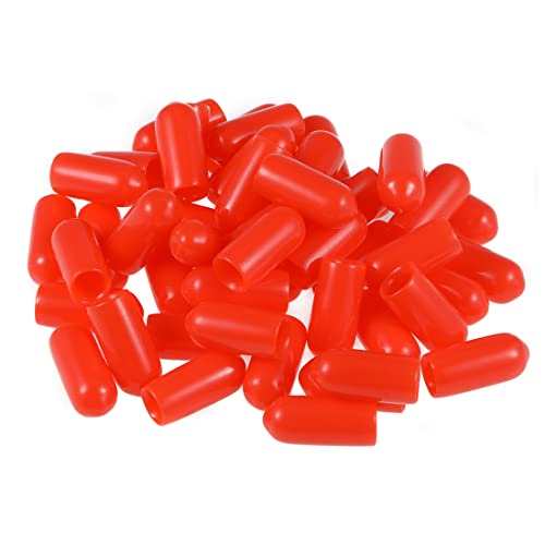 sourcing map 50 Stück Gummi Endkappen 6mm Innendurchm. Gummikappen Runde Schutzkappen Gummi Abdeckung Stopfen Möbelgleiter Bolzen Gewindeschutz für Schrauben Rohr Stuhlbeine, Rot von sourcing map