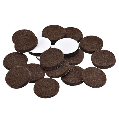 sourcing map 50Stk. Filz Möbelpolster Selbstklebend 30mm Durchm. 5mm Dicke Stuhlbein braun von sourcing map