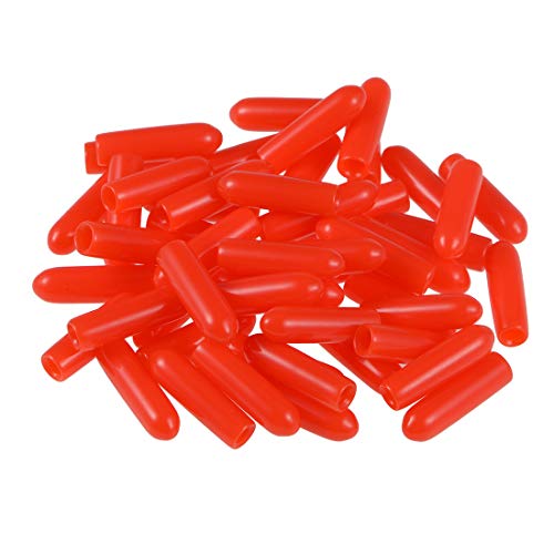 sourcing map 50 Stück Gummi Endkappen 2,5mm Innendurchm. Gummikappen Runde Schutzkappen Gummi Abdeckung Stopfen Möbelgleiter Bolzen Gewindeschutz für Schrauben Rohr Stuhlbeine, Rot von sourcing map