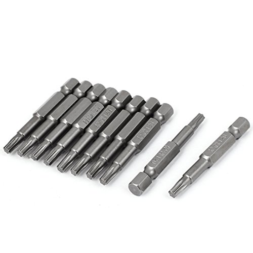 sourcing map 50mm 1/4 "Hexschaft Magnet T20 Torx Schraubendreher Bits Werkzeug Grau 10Stück de von uxcell