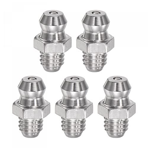 sourcing map 5Stk 201 Edelstahl Gerade Schmiernippel M6x1mm Hydraulik Zubehör von sourcing map