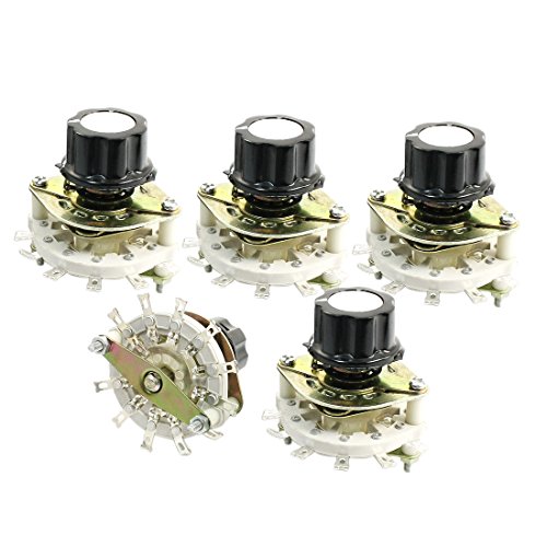 sourcing map 5Stk 6mm Rändelwelle 12 Stift 1-Pole 11-Position Wahl Drehschalter sourcing map 5Stk 6mm Rändelwelle 12 Stift 1-Pole 11-Position Wahl Drehschalter von uxcell