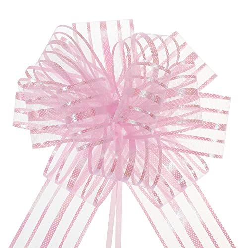 sourcing map 5Stk Geschenk Schleife ø 16cm Geschenkband Matt Schleife Riesen Ziehschleife für Verpackung Tüten Zuckertüten Auto zum Basteln Dekorieren Weihnachten Valentinstag, Hell-Pink von sourcing map