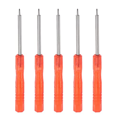 sourcing map 5Stk Mini Kreuzschlitz Schraubenzieher 1.2mm Kreuzkopf für Uhr Brillen Elektronik Reparatur (Rot) von sourcing map