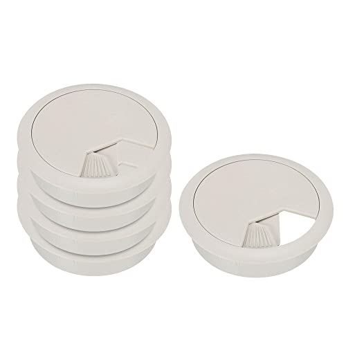 sourcing map 5Stk Schreibtisch Kabelloch Abdeckung Plastik für Haus Tagesablauf 53mm Grau von sourcing map