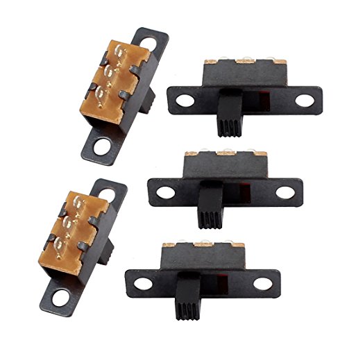 sourcing map 5Stk. 2 Position Ein/Aus SPDT 3 Klemme PCB Panel Mini Vertikaler Schiebeschalter von sourcing map