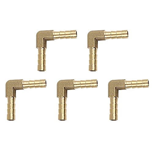 sourcing map 5 Stück Schlauchanschluss Messing Widerhaken Knierohr 90 Grad Außengewinde 2-Wege L-Form Winkelstück 5mm Schlauch Ellbogen von sourcing map