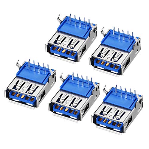 sourcing map 5Stk. PCB USB Anschluss Typ-A 3.0 Buchse 9 poliger Knickfuß 90 Grad de von sourcing map