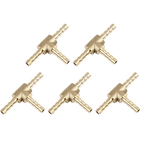 sourcing map 5Stk.T-Schlauchverbinder Messing Schlauchverbinder 3 Wege T Verbindungsstück 4mm von sourcing map