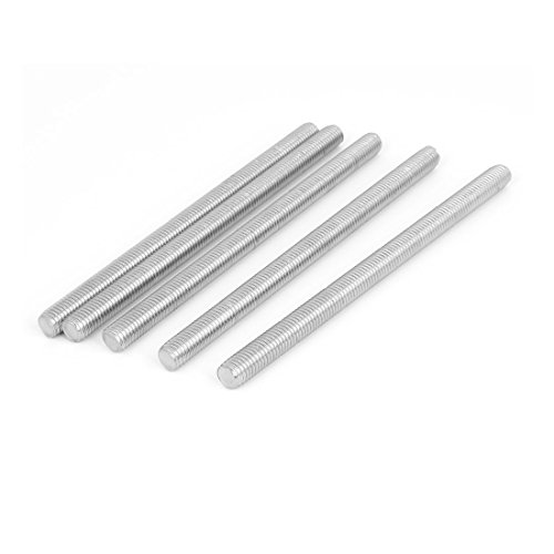 sourcing map 5 Stück Gewindestangen M10x180mm Edelstahl 304 Gewindestift Metrischem Vollgewinde Bar Gewindestäbe für Befestigung CNC-Werkzeugmaschinen 3D-Drucker Industrie Geräte von sourcing map