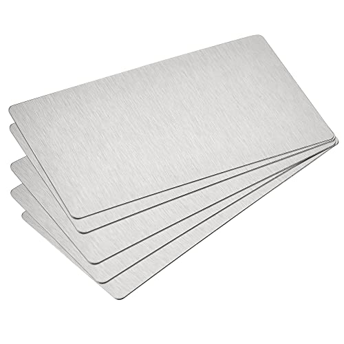 sourcing map 5 Stück Leere Metall Karten 85x50x0.4mm, Silber Metallkarte Edelstahl Platte, DIY Lasergravur Rohlinge Tag für Klingelschild Visitenkarten Namensschilder Briefkasten Türschilder sourcing map 5 Stück Leere Metall Karten 85x50x0.4mm, Silber Metallkarte Edelstahl Platte, DIY Lasergravur Rohlinge Tag für Klingelschild Visitenkarten Namensschilder Briefkasten Türschilder von sourcing map