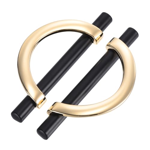 sourcing map 6 Pack Küchenschrank Griffe Gebürstet Schwarz Halbmond Schrankzüge 3.75"(96MM) Loch Zentren für Schränke Schrank Griffe Schubladengriffe von sourcing map