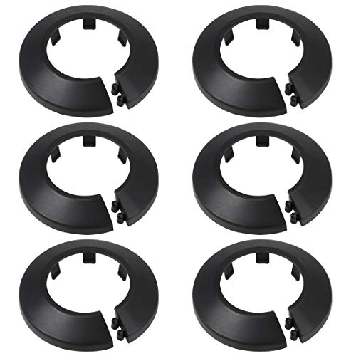 sourcing map 6 Stück 34 35mm Rohr abdeckung Dekoration PP Heizkörper Rosette Wasserrohr Wand Abdeckung Schwarz von sourcing map