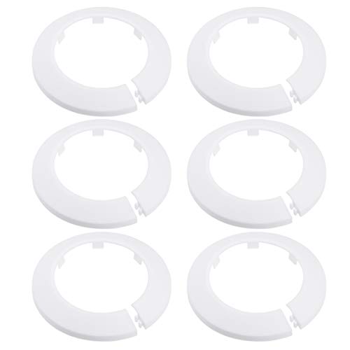 sourcing map 6 Stück 75mm Rohr abdeckung Dekoration PP Heizkörper Rosette Wasserrohr Wand Abdeckung Weiß von sourcing map