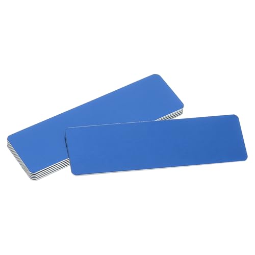 sourcing map 6 Stück Blanko-Namensschilder, 3,1 x 1 graviertes Metall-Namensschild, Laser, stark klebend, Namensschild, eloxiertes Aluminium, benutzerdefinierte Blanko-Platten für Schilder, DIY von sourcing map