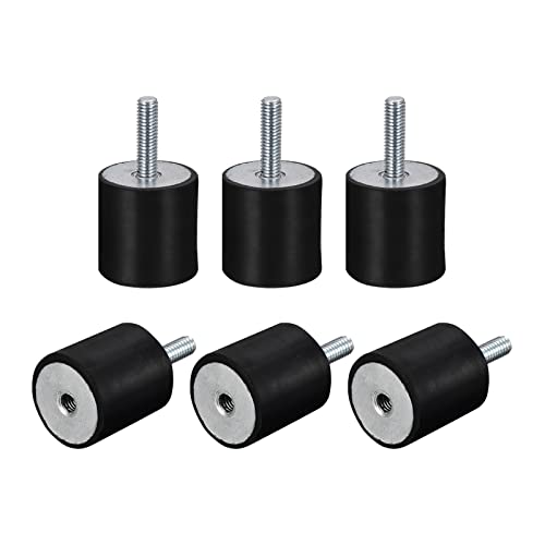 sourcing map 6 Stück M6*18 Gummipuffer, Stoßdämpfer Silentblock Gummibuchsen für Garage Motor Luftkompressor Auto Boot Bobbins（VD20*20 M6*18） von sourcing map