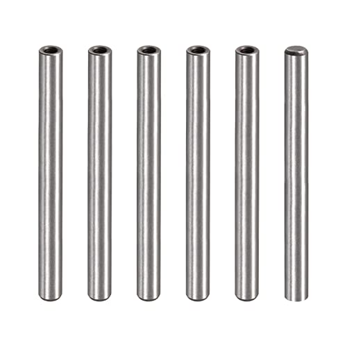sourcing map 6 Stück M6 Innengewinde Dübelstift 10x120mm Anfasen Flacher Kohlenstoffstahl Zylindrischer Stift Bett Bücherregal Metall Geräte Industriestifte von sourcing map