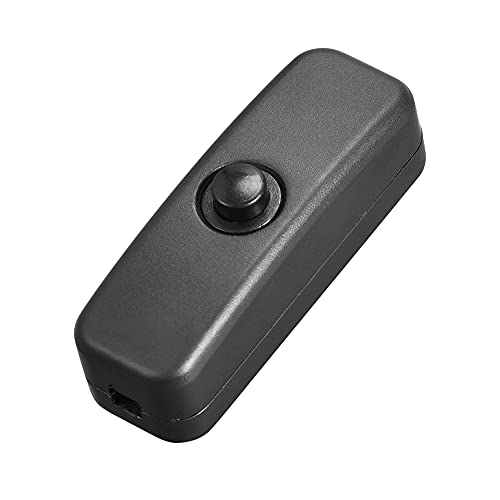 sourcing map 6 Stück Mini Inline Kabelschalter AC250V 6A / 125V 10A Ein-Aus Steuerung Durchgangs Wippschalter für Schlafzimmer Tischlampe Schreibtischlampe von sourcing map