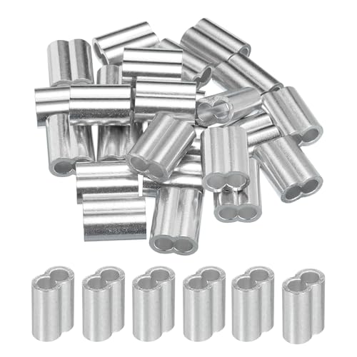 sourcing map 6 mm Aluminium-Crimpschlaufenhülse, Doppelhülse für Drahtseil-Kabelleitungen, Silber, 25 Stück sourcing map 6 mm Aluminium-Crimpschlaufenhülse, Doppelhülse für Drahtseil-Kabelleitungen, Silber, 25 Stück von sourcing map