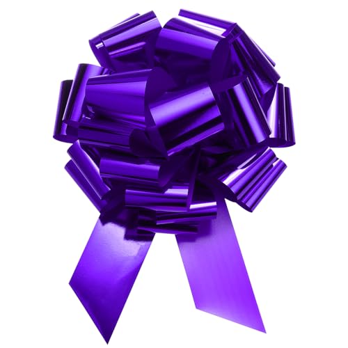 sourcing map 60 cm große Auto-Schleife, Weihnachtsschleife, Metallic-Geschenkband, für Hochzeitskörbe, Geschenke, große Geschenkschleife, lila von sourcing map