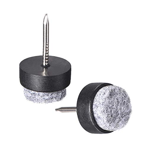 sourcing map 60Stk. Aufnageln Möbel Filzgleiter Stuhl Tischbein Schutz 14mm Durchm. Schwarz von sourcing map