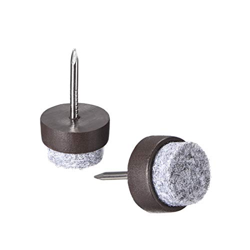 sourcing map 60Stk. Aufnageln Möbel Filzgleiter Stuhl Tischbein Schutz 14mm Durchmesser Braun von sourcing map