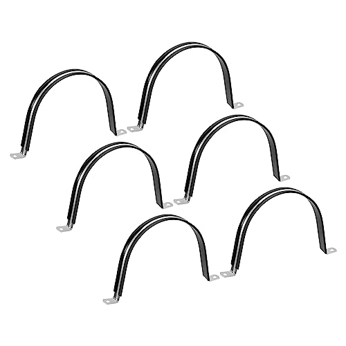 sourcing map 6Stk 150mm(6") Rohrschellen Kabel Klemme Gummi Leitung Riemen Gummi Gepolstert 304 Edelstahl Schlauch Klemme U Form Metall Klemme Rohr Halter für Rohr Leitung Draht von sourcing map
