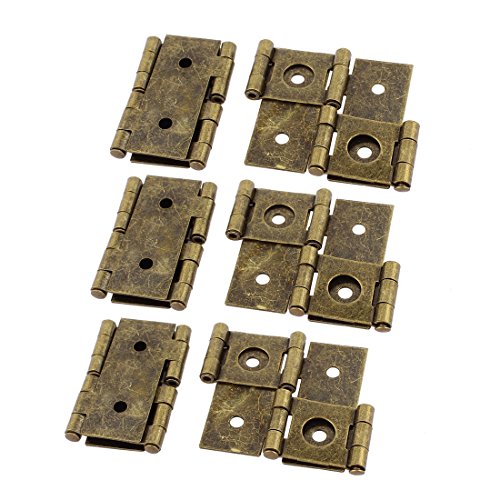 sourcing map 6Stk 46mmx54mm Retro Stil Doppel Aktion Bildschirm Scharnier Messing von uxcell