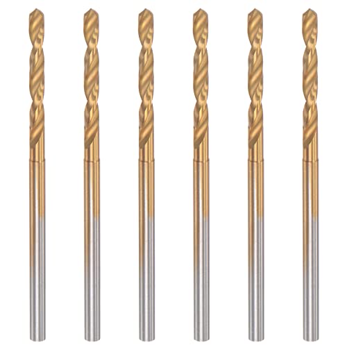 sourcing map 6Stk Mini Spiralbohrer 2.2mm Mikro Gravurbohrer 2.35mm Schaft Titan für DIY Holz von sourcing map