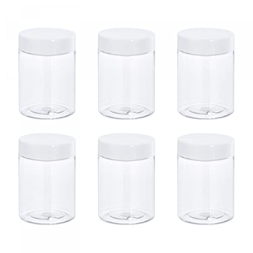 sourcing map 6Stk Runde Plastik Gläser mit Weiß Schraube Oben Deckel 3oz/ 100ml Leerbehälter von sourcing map