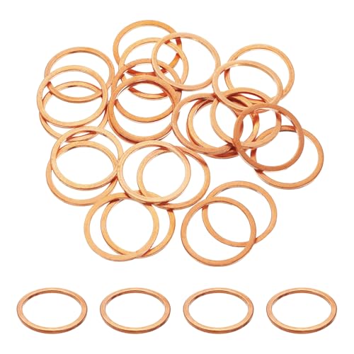 sourcing map 75 Stück M30 flache Unterlegscheiben, Kupfer-Dichtungsringe, 30 mm Innendurchmesser, 36 mm Außendurchmesser, 2 mm Dicke, Kupfer-Unterlegscheiben, metrische Dichtung für Sanitärmaschinen sourcing map 75 Stück M30 flache Unterlegscheiben, Kupfer-Dichtungsringe, 30 mm Innendurchmesser, 36 mm Außendurchmesser, 2 mm Dicke, Kupfer-Unterlegscheiben, metrische Dichtung für Sanitärmaschinen von sourcing map