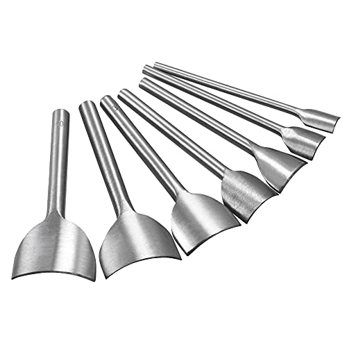 sourcing map 7Stk. Arc-förmig Leder schlagen Set 10mm-40mm Band Ende Schneiden Werkzeug für DIY Handwerk von sourcing map