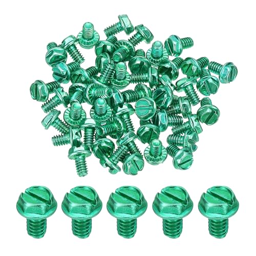 sourcing map #8-32 x 1/4-Zoll-Gewinde-Erdungsschrauben, 40 Stück, grüne elektrische Erdungsschrauben, Schlitz, Sechskantkopf, Flansch, für Hauslampe, Steckdose, Schalter, Anschlussdose sourcing map #8-32 x 1/4-Zoll-Gewinde-Erdungsschrauben, 40 Stück, grüne elektrische Erdungsschrauben, Schlitz, Sechskantkopf, Flansch, für Hauslampe, Steckdose, Schalter, Anschlussdose von sourcing map