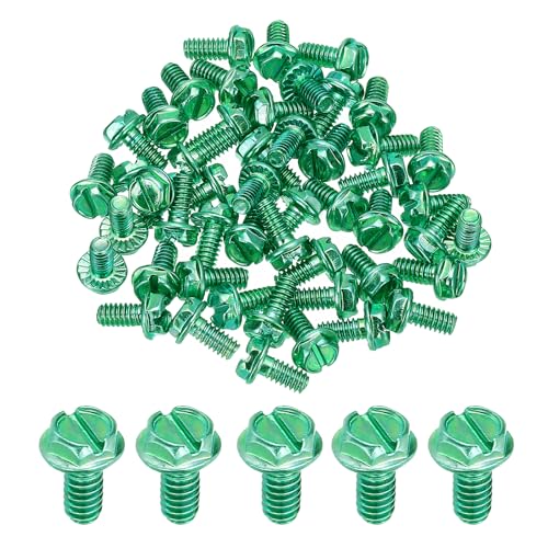 sourcing map #8-32 x 5/16 Zoll Gewinde-Erdungsschrauben, 40 Stück, grüne elektrische Erdungsschrauben, Schlitz, Sechskantkopf, Flansch, für Hauslampe, Steckdose, Schalter, Anschlussdose sourcing map #8-32 x 5/16 Zoll Gewinde-Erdungsschrauben, 40 Stück, grüne elektrische Erdungsschrauben, Schlitz, Sechskantkopf, Flansch, für Hauslampe, Steckdose, Schalter, Anschlussdose von sourcing map
