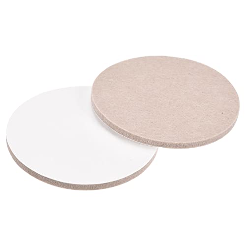 sourcing map 8 Pads Filz Möbel Pads, 90mmm Durchm. Selbstklebend Anti-Rutsch Anti-Kratz Runde Filz Pads Schrank Füße Bodenschutz Beige von sourcing map