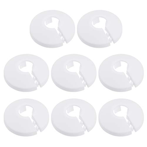sourcing map 8 Stück 12mm Rohr abdeckung Dekoration PP Heizkörper Rosette Wasserrohr Wand Abdeckung Weiß von sourcing map