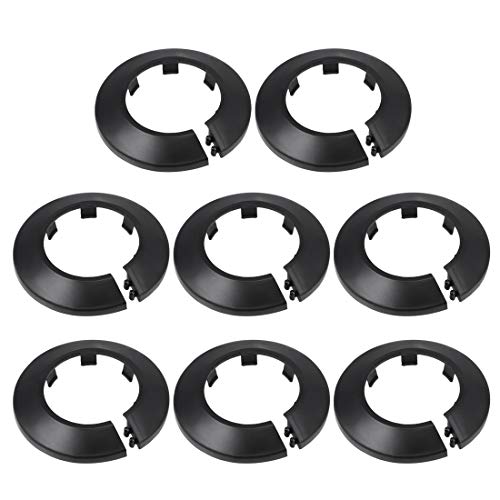 sourcing map 8 Stück 43mm Rohr abdeckung Dekoration PP Heizkörper Rosette Wasserrohr Wand Abdeckung Schwarz von sourcing map