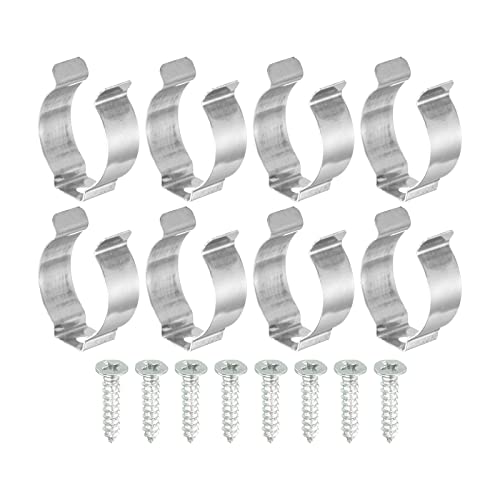 sourcing map 8 Stück T8 Clips Halterung Aufhänger Leuchtstoffröhre Halter U Typ Klemme LSD Schlauch Befestigungsklemmen mit Bolzen für LED Lampen Deckenleuchte Edelstahl von sourcing map