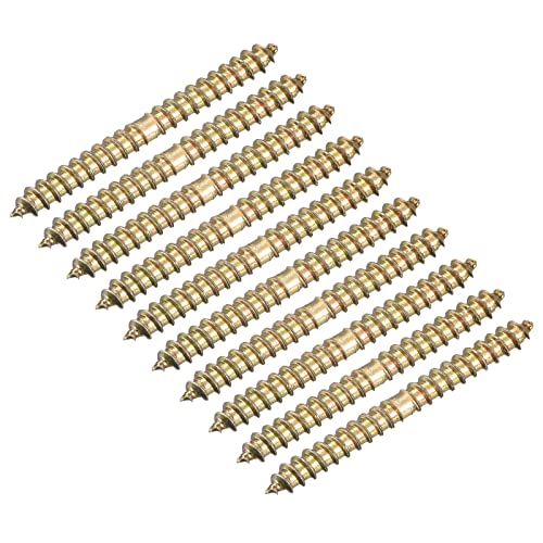 sourcing map 80 Stück 4 x 40 mm Stockschrauben doppelseitige selbstschneidende Holz-Holz-Dübelschrauben zum Verbinden von Holz von sourcing map