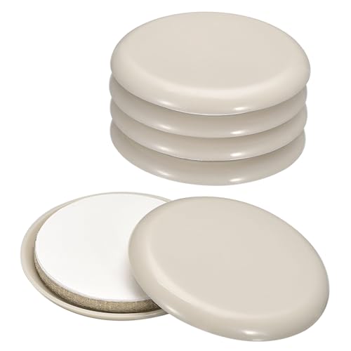sourcing map 8Stk Möbelgleiter 2 1/9" - Plastik Selbstklebend Runde Schiebepads Stuhlgleiter für Teppichboden Fliesen Vinyl Hartholzböden (Grau) von sourcing map