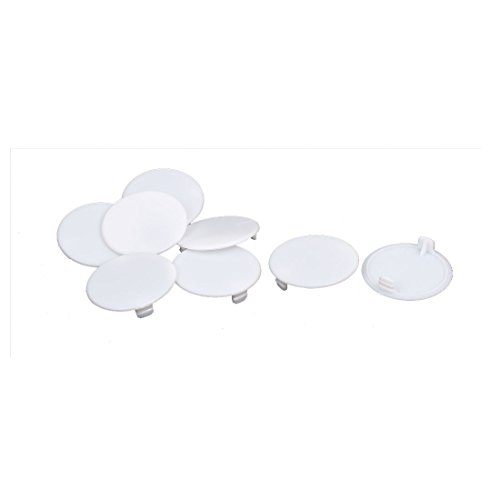 sourcing map 8Stk. 40mm Durchmesser Kunststoff Stopfen Deckel Schraubenabdeckungen Weiß von uxcell