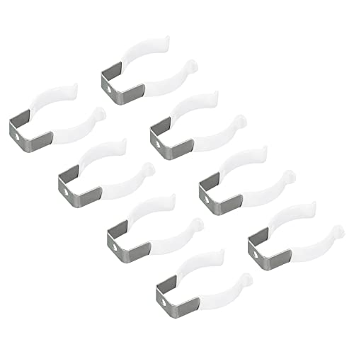 sourcing map 8Stk. T10 U Clips Halter Halterung LED-Lichtstreifenclips Rohrschellen Edelstahl Led Streifen Clips Rohrschellen für Leuchtstoffröhrenhalter weiß von sourcing map