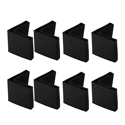 sourcing map 8stk 25mm x 25mm Winkel Eisen Fuß Pad L Form PVC Bein Deckel Bodenschutz Schwarz von sourcing map
