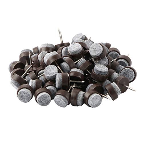 sourcing map 90 Stück Filzgleiter Stuhl Möbel Füße Beine Bodenschutz Wache Filz Pad Nägel 16mm Durchm. für Kabinett Schreibtisch von sourcing map