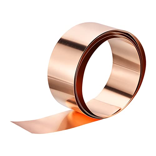 sourcing map 99,9 % reines Kupfer, blinkend, 1 mm x 100 mm x 1 m, Kupferblech, Rolle, Kupferstreifen, Metallfolienplatte für DIY-Projekte, elektrisch von sourcing map