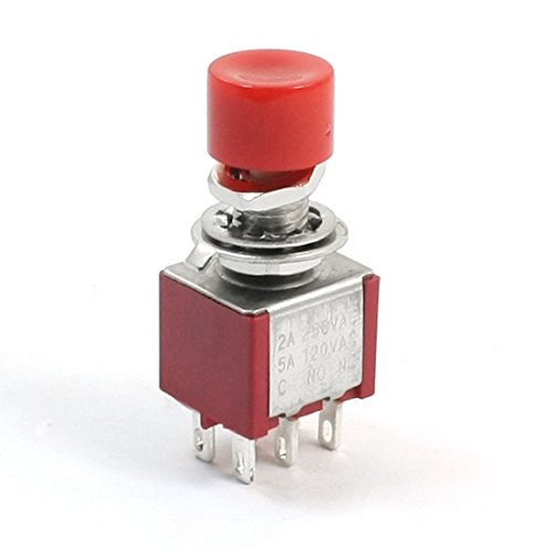 sourcing map AC 120 V 5 A Red Cap 6 Pin DPDT 2 Positionen Momentary Push Button Switch de von sourcing map